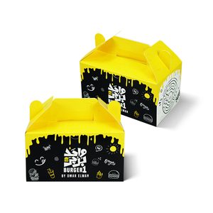 Caja de Cartón Plegable Multiusos para Comida para Llevar, Biodegradable, de Grado Alimenticio, con Asa de Papel - Product Image 1