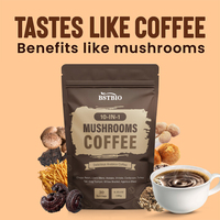 Café instantané aux champignons BSTBIO 10 en 1, mélange de Crinière de lion, Cordyceps, Queue de dinde, Reishi et Arabica