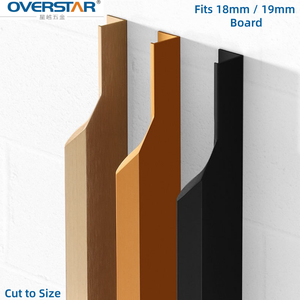 Puxadores de Alumínio Preto Fosco para Armários, Comprimento Personalizado, Puxadores de Dedo para Cozinha Moderna e Gavetas - Product Image 2