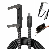 Cable de Carga Rápida de 240W Tipo-C con Trenzado de Nailon, 2 en 1, Soporte para Teléfono Móvil y Cable USB-C de Carga Rápida para iPhone 17