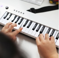 Kids Electric Piano Keyboard 37 Keys Keytar, Musical Instrument, Portable Electronic Pianos Toy for Girls Child Beginners