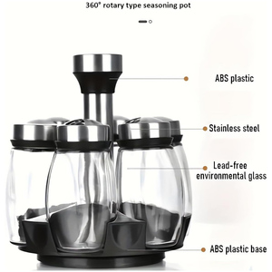 Wholesale Combination Set Metal Seasoning Bottle Jar with <b>Rotating</b> Base Kitchen Supplies <b>Spice</b> <b>Rack</b> Organizer Holder - Product Image 2