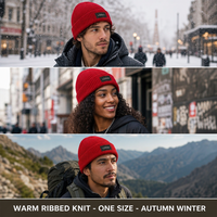 Bonnet tricoté personnalisé, côtelé, à revers, chaud, extensible, taille unique, hiver, automne, extérieur, décontracté, unisexe, OEM, vente en gros, faible MOQ