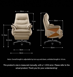 New Style <b>Zero</b> <b>Gravity</b> Executive Leather Recliner <b>Chair</b> Modern Furniture Lift With Foot Pad Adjustable Headrest Office P198-M Of - Product Image 2