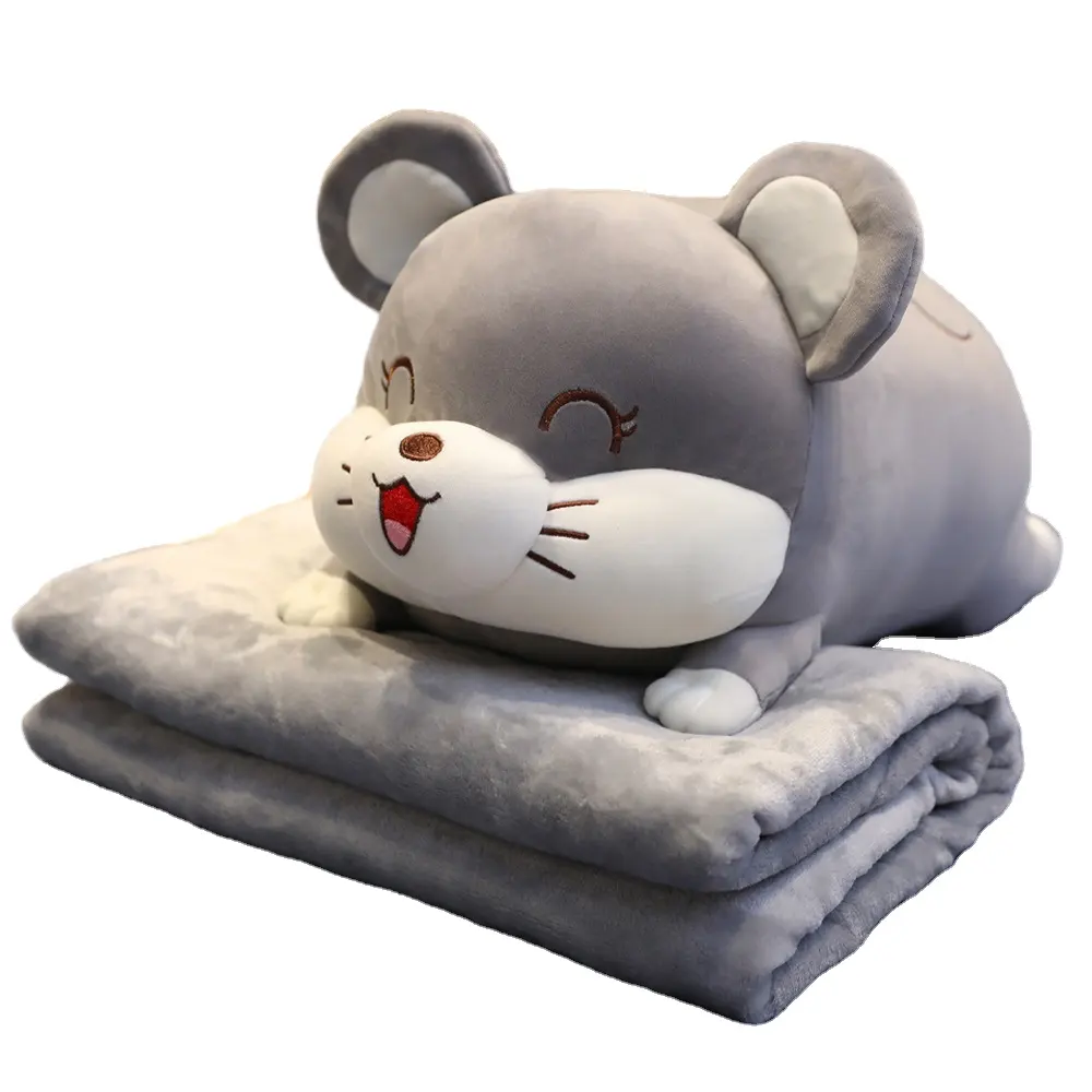 도매 맞춤형 40-90cm 귀여운 돼지 햄스터 쥐 베개 장난감 담요 가정과 사무실 잠자는 따뜻한 부드러운 봉제 장난감