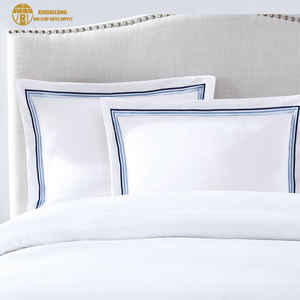 Prêt à expédier 100% coton taie d'oreiller broderie luxe hôtel lin king size taie d'oreiller housse <span class=keywords><strong>de</strong></span> coussin - Product Image 6