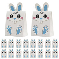 Boîtes en papier pliables et recyclables pour bonbons, avec motifs de lapins de Pâques mignons, emballages de bonbons, petits cadeaux pour enfants, faible MOQ50