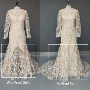 2022 personalizzare abito da sposa sirena mare manica lunga illusione Boho bohémien fuga abito da sposa sirena - Product Image 5