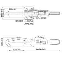 HM3543 Mini pince à bascule Pinces à bascule en métal de type loquet en acier inoxydable mesurées en pouces et système métrique