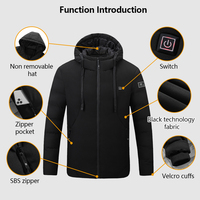 Veste chauffante imperméable pour hommes 5v 7v 12v Battery Pack Winter Outdoor Soft Shell Electric Heating Jacket Coat Coat