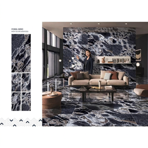 กระเบื้องเซรามิกพอร์โตโรสีดำ ขนาด 600x1200 มม. ผิวมันเงา สำหรับปูพื้นและผนังลายหินอ่อน - Product Image 5