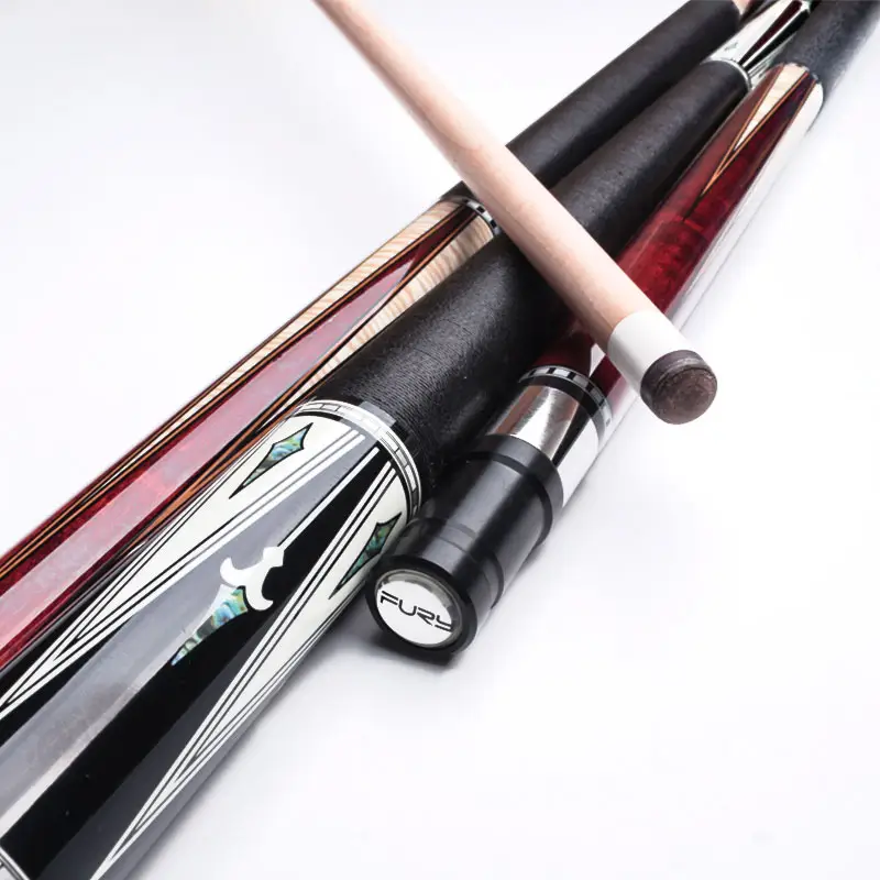 Reasonable price High quality AK series maple shaft center joint linen thread wrap technology decal Fury billiard pool cue stick