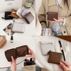 Cartera delgada de moda para mujer con cremallera, monedero de cuero PU con tarjeteros - Product Image 3