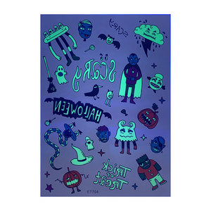 <span class=keywords><strong>Tatuaje</strong></span> Temporal <span class=keywords><strong>Personalizado</strong></span> OEM para Fiesta de Halloween, Diseño Infantil, Divertido y Festivo, Resistente al Agua, <span class=keywords><strong>Tatuaje</strong></span> <span class=keywords><strong>Falso</strong></span> que Brilla en la Oscuridad - Product Image 4