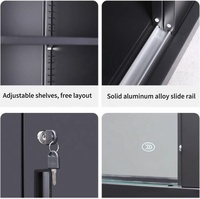 Armoire en tôle d'acier noir haute densité, montage facile, armoire de rangement en métal avec 2 tiroirs, utilisation au bureau
