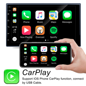 Autoradio Podofo 2 Din, Carplay, autoradio, stéréo de voiture, écran tactile HD 7'' 2.5D, autoradio BT USB FM avec micro - Product Image 2