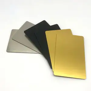 Gratis sampel kartu logam hibrida nfc emas perak matte hitam kartu logam tersembunyi DIY untuk kartu bisnis