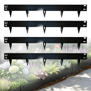 10 High Easy to Install No Dig Steel Mini Corners Garden Edging <b>Border</b> with Privacy for Shrubbery - Product Image 1