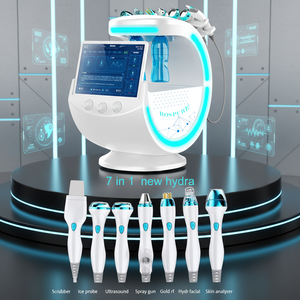 เครื่องไฮดราบิวตี้ 7 in 1 รุ่นที่ดีที่สุด เครื่องน้ำแข็งสีฟ้าอัจฉริยะแบบพกพา H2O2 Aqua Peel Hydrodermabrasion สำหรับทำทรีทเมนต์ผิวหน้า - Product Image 2