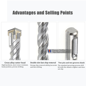 110/160/210mm SDS cộng với masry <span class=keywords><strong>crosshead</strong></span> đôi xoắn ốc búa khoan bit 6/8/10/12/14/16mm Xoắn khoan điện búa xây bit - Product Image 4