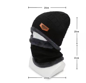 Hk17 vente en gros de chapeaux d'hiver en plein air chapeau acrylique hommes adultes et enfants chaud Ski Ride <span class=keywords><strong>bonnet</strong></span> tricoté ensemble chapeau chaud et écharpe - Product Image 2