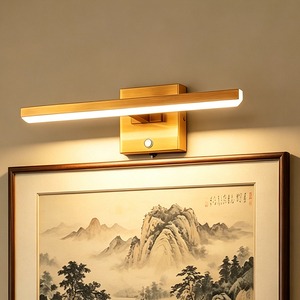 Touch Control Dimmable Linear Brass Vanity Mirror Lamp Adjustable Modern Wall Light for Bedroom Apartment Gallery Art Display - Product Image 1