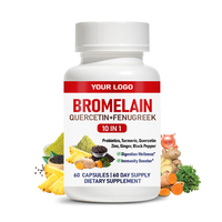 Capsules de bromélaïne d'ananas OEM avec quercétine et fenugrec ajoutés pour favoriser la digestion - Complément alimentaire