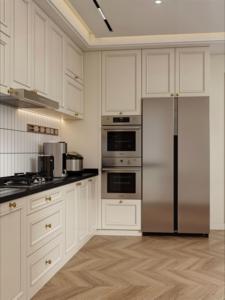 ชุดครัวสำเร็จรูป<span class=keywords><strong>แบบ</strong></span>โมดูลาร์<span class=keywords><strong>พร้อม</strong></span>ประกอบ ตู้เก็บของทันสมัยพร้อมบานประตูไม้จริงเคลือบเงา 2/<span class=keywords><strong>4</strong></span> ลิ้นชัก - Product Image 6