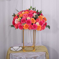 NINI Boule de fleurs artificielle rose et blanche en soie pour décoration de mariage, de scène, d'hôtel et de la Saint-Valentin