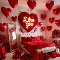 12 ballons en forme de cœur rouge de 18 pouces, ballons en feuille d'aluminium pour la Saint-Valentin, la fête des mères, les mariages, les cadeaux de mariage, les anniversaires, la décoration de fête