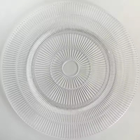 Assiette de présentation en verre raffiné transparent pour la décoration de galas de mariage, assiette de service transparente polie pour réceptions et fêtes