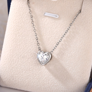 Collares con Colgante de Zirconia en Forma de Corazón, Diseño Elegante de CAOSHI, 5 Colores, para Mujer, Joyería para Boda o Compromiso - Product Image 2