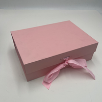 Qualität Benutzer definierte Logo Größe Band Falt schachtel Rosa und Schwarz Geschenk papier boxen Rechteckige Form Magnet verpackung