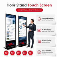 Totem numérique sur pied ultra-fin, écran tactile Wi-Fi haute luminosité, affichage publicitaire extérieur, kiosque lumineux pour centre commercial