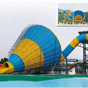 Glasvezel Enorme Trompet Glijbaan Waterpark Volwassen Grote Glijbaan Water Speeltuin Curve Glijbaan