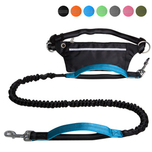 Correa de perro ajustable reflectante manos libres con cinturón Bumbag multifunción para caminar, correr, correa de nailon para mascotas - Product Image 2