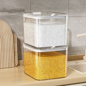 Récipient de stockage en PET transparent de grande capacité, distributeur hermétique de riz, seau organisateur de grains - Product Image 3
