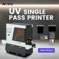 Imprimante UV NOVIX personnalisée, imprimante numérique CMYKW pour le côté des gobelets, pour bouteilles en PET, plastique, papier