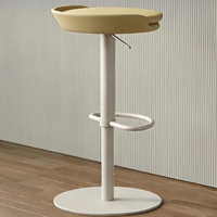 Tabouret de bar moderne en cuir PU avec siège pivotant à hauteur réglable et base métallique durable pour bar à domicile et usage commercial