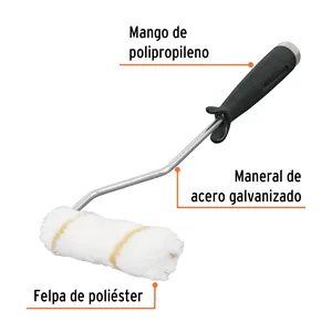 Truper industriale da 4 'X 3/8' Mini rullo di vernice in microfibra Nylon spazzola a rulli in gomma di alta qualità rullo miniaturizzato per - Product Image 2