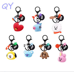 QY Wholesale Custom PVC Soft Rubber Keychain Cartoon Character <b>Key</b> <b>Ring</b> <b>Bag</b> Pendant OEM ODM - Product Image 1