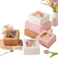 Boîtes en papier recyclables de qualité alimentaire avec fenêtre transparente, boîte d'emballage pour gâteau avec fenêtre transparente, boîte d'emballage classique pour gâteau