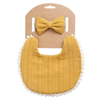 MuslinTree – Vente en Gros de Bavoirs Double Face en Coton Imprimé pour Bébé avec Bandeaux à Gros Nœuds – Ensemble Bavoirs Anti-Bave