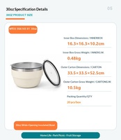 Bol isotherme en acier inoxydable de 30 oz avec couvercle hermétique, bol portable pour la conservation des aliments, bol de petit-déjeuner de bureau, bol à nouilles instantanées, bol à salade