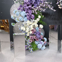 Support de fleurs polyvalent en acrylique doré effet miroir pour centre de table de mariage, guide de chemin et colonne de présentation florale