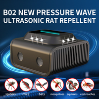Nouveau répulsif à ultrasons pour souris, noir, puissant, trois vitesses, fréquence variable, flash LED, deux-en-un, pour la ferme, intérieur/extérieur, oiseaux