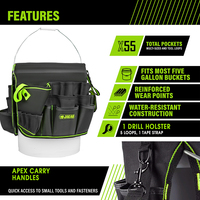 Sac à outils pour électricien robuste, kit d'organisation en polyester durable, ouverture supérieure pour charpentier, jardinier, plombier, étanche, OEM JAKAH