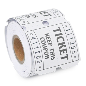 Rollos <span class=keywords><strong>de</strong></span> Boletos <span class=keywords><strong>de</strong></span> Rifa Blancos <span class=keywords><strong>de</strong></span> 2x2 Pulgadas, <span class=keywords><strong>de</strong></span> Dos Partes, 120g, Gruesos, Perforados y Numerados, con Reverso Escribible, 250 Boletos/Rollo - Product Image 1