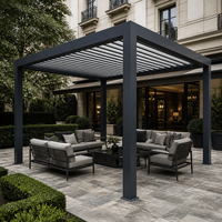 Pavillon à persiennes Jiake avec toit bioclimatique en aluminium télécommandé pour projets d'utilisation en extérieur d'hôtels, jardins, cours et terrasses