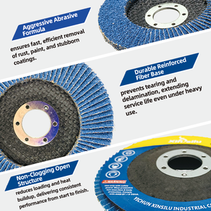 <span class=keywords><strong>Disque</strong></span> à lamelles bleu haute densité de qualité supérieure XINSILU de 4,5 pouces pour meuleuse d'angle, <span class=keywords><strong>disque</strong></span> abrasif flexible en zircone avec revêtement en maille - Product Image 3